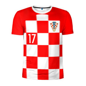 Мужская футболка 3D спортивная с принтом Манджукич Хорватия форма в Кировске, 100% полиэстер с улучшенными характеристиками | приталенный силуэт, круглая горловина, широкие плечи, сужается к линии бедра |  манджукич  | сборная хорватии | хорватия | чемпионат мира | чм