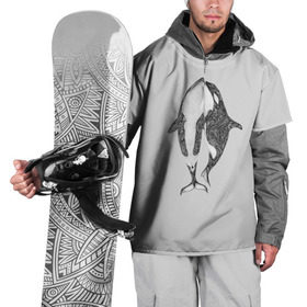 Накидка на куртку 3D с принтом Киты в Кировске, 100% полиэстер |  | Тематика изображения на принте: арт | касатка | касатки | кит | море | океан | рисунок | узор