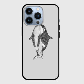 Чехол для iPhone 13 Pro с принтом Киты в Кировске,  |  | Тематика изображения на принте: арт | касатка | касатки | кит | море | океан | рисунок | узор