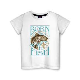 Детская футболка хлопок с принтом Рыбалка в Кировске, 100% хлопок | круглый вырез горловины, полуприлегающий силуэт, длина до линии бедер | ловить рыбу | на рыбалку | охота | природа | рыба | рыбак | рыбалка