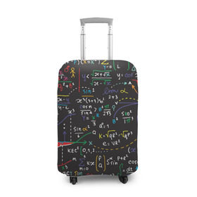 Чехол для чемодана 3D с принтом Math в Кировске, 86% полиэфир, 14% спандекс | двустороннее нанесение принта, прорези для ручек и колес | математика | наука | тригонометрия | уравнения | формулы | цифры
