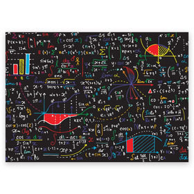 Поздравительная открытка с принтом Math в Кировске, 100% бумага | плотность бумаги 280 г/м2, матовая, на обратной стороне линовка и место для марки
 | математика | наука | тригонометрия | уравнения | формулы | цифры