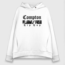 Женское худи Oversize хлопок с принтом Compton hip-hop в Кировске, френч-терри — 70% хлопок, 30% полиэстер. Мягкий теплый начес внутри —100% хлопок | боковые карманы, эластичные манжеты и нижняя кромка, капюшон на магнитной кнопке | Тематика изображения на принте: 2pac | 2pak | 2пак | biggie smalls | makaveli | shakur | the notorious b.i.g. | thug life | tupac | амару | биги смолс | ганста | гето | гетто | жизнь головореза | крутой | макавели | надпись | ниггер | ноториус биг | реп | репер | рэп | рэпер