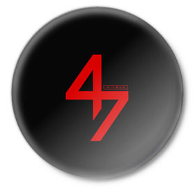 Значок с принтом AGENT 47 HITMAN (НА СПИНЕ) в Кировске,  металл | круглая форма, металлическая застежка в виде булавки | Тематика изображения на принте: agent 47 | агент 47 | хитман