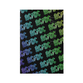 Обложка для паспорта матовая кожа с принтом AC DC. Паттерн Градиент в Кировске, натуральная матовая кожа | размер 19,3 х 13,7 см; прозрачные пластиковые крепления | рок