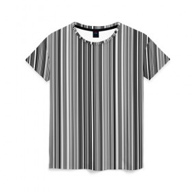 Женская футболка 3D с принтом Черно белые полосы в Кировске, 100% полиэфир ( синтетическое хлопкоподобное полотно) | прямой крой, круглый вырез горловины, длина до линии бедер | белое | полоски | полосы | черное