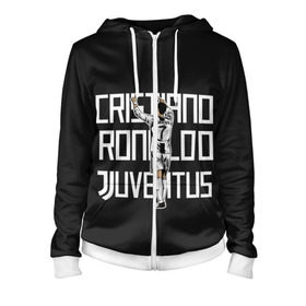 Женская толстовка 3D на молнии с принтом Cristiano Ronaldo. Juventus в Кировске, 100% полиэстер | длина до линии бедра, манжеты и пояс оформлены мягкой тканевой резинкой, двухслойный капюшон со шнурком для регулировки, спереди молния, по бокам два кармана | 7 | champion | cr7 | cristiano | footballer | forward | juventus | portugal | ronaldo | крис | криштиану | португалия | реал | рон | роналду | ронни | форвард | футболист | чемпион | ювентус