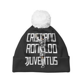 Шапка 3D c помпоном с принтом Cristiano Ronaldo. Juventus в Кировске, 100% полиэстер | универсальный размер, печать по всей поверхности изделия | 7 | champion | cr7 | cristiano | footballer | forward | juventus | portugal | ronaldo | крис | криштиану | португалия | реал | рон | роналду | ронни | форвард | футболист | чемпион | ювентус