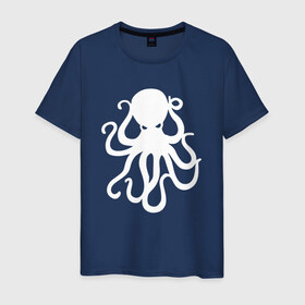 Мужская футболка хлопок с принтом Осьминог в Кировске, 100% хлопок | прямой крой, круглый вырез горловины, длина до линии бедер, слегка спущенное плечо. | mark hoppus | octopus | марк хоппус | осьминог