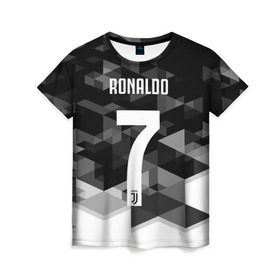 Женская футболка 3D с принтом RONALDO JUVE SPORT в Кировске, 100% полиэфир ( синтетическое хлопкоподобное полотно) | прямой крой, круглый вырез горловины, длина до линии бедер | cr7 | fc | клуб | криштиану роналду | роналдо | фк | ювентус