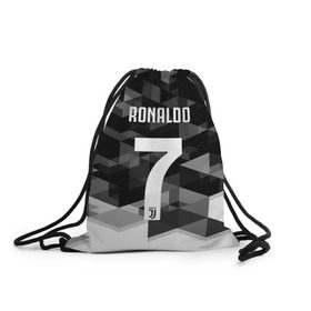 Рюкзак-мешок 3D с принтом RONALDO JUVE SPORT в Кировске, 100% полиэстер | плотность ткани — 200 г/м2, размер — 35 х 45 см; лямки — толстые шнурки, застежка на шнуровке, без карманов и подкладки | cr7 | fc | клуб | криштиану роналду | роналдо | фк | ювентус