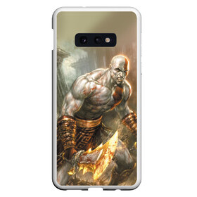 Чехол для Samsung S10E с принтом God of War в Кировске, Силикон | Область печати: задняя сторона чехла, без боковых панелей | atreus | god of war | god of war 4 | gow | kratos | ps4 | атрей | бог войны | гов | зы4 | кратос | левиафан | мальчик | мимир | мировой змей | пиратs | руны | эксклюзив