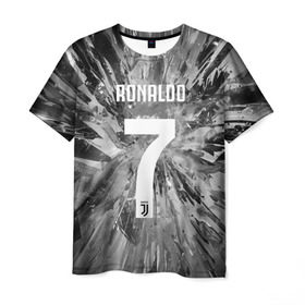 Мужская футболка 3D с принтом RONALDO JUVE SPORT в Кировске, 100% полиэфир | прямой крой, круглый вырез горловины, длина до линии бедер | cr7 | fc | клуб | криштиану роналду | роналдо | фк | ювентус