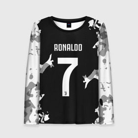 Женский лонгслив 3D с принтом RONALDO JUVE SPORT в Кировске, 100% полиэстер | длинные рукава, круглый вырез горловины, полуприлегающий силуэт | cr7 | fc | football | ronaldo | sport | криштиану роналду | роналдо | фк | форма | футбольный клуб | ювентус