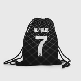 Рюкзак-мешок 3D с принтом RONALDO JUVE SPORT в Кировске, 100% полиэстер | плотность ткани — 200 г/м2, размер — 35 х 45 см; лямки — толстые шнурки, застежка на шнуровке, без карманов и подкладки | cr7 | fc | клуб | криштиану роналду | роналдо | фк | ювентус