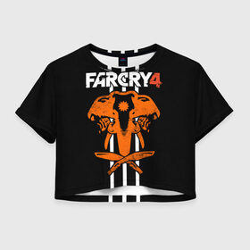 Женская футболка 3D укороченная с принтом Far Cry 4 в Кировске, 100% полиэстер | круглая горловина, длина футболки до линии талии, рукава с отворотами | action | far cry 4 | армия | гималаи | гирокоптер | мин | мир | открытый | франшиза | ховеркрафт | шутер