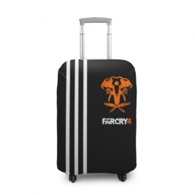 Чехол для чемодана 3D с принтом Far Cry 4 в Кировске, 86% полиэфир, 14% спандекс | двустороннее нанесение принта, прорези для ручек и колес | 