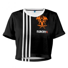 Женская футболка 3D укороченная с принтом Far Cry 4 в Кировске, 100% полиэстер | круглая горловина, длина футболки до линии талии, рукава с отворотами | 