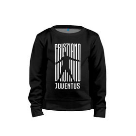 Детский свитшот хлопок с принтом RONALDO JUVE SPORT в Кировске, 100% хлопок | круглый вырез горловины, эластичные манжеты, пояс и воротник | Тематика изображения на принте: cr7 | fc | клуб | криштиану роналду | роналдо | фк | ювентус