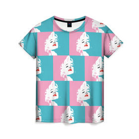 Женская футболка 3D с принтом Marilyn Monroe в Кировске, 100% полиэфир ( синтетическое хлопкоподобное полотно) | прямой крой, круглый вырез горловины, длина до линии бедер | marilyn monroe | pop art | мэрилин монро | поп арт