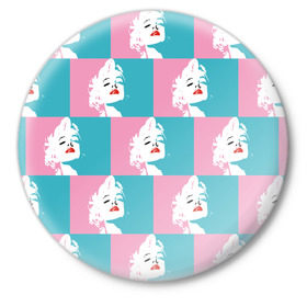Значок с принтом Marilyn Monroe в Кировске,  металл | круглая форма, металлическая застежка в виде булавки | marilyn monroe | pop art | мэрилин монро | поп арт