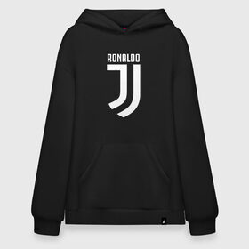 Худи SuperOversize хлопок с принтом RONALDO JUVE SPORT в Кировске, 70% хлопок, 30% полиэстер, мягкий начес внутри | карман-кенгуру, эластичная резинка на манжетах и по нижней кромке, двухслойный капюшон
 | cr7 | fc | клуб | криштиану роналду | роналдо | фк | ювентус