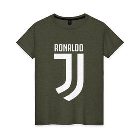 Женская футболка хлопок с принтом RONALDO JUVE SPORT в Кировске, 100% хлопок | прямой крой, круглый вырез горловины, длина до линии бедер, слегка спущенное плечо | cr7 | fc | клуб | криштиану роналду | роналдо | фк | ювентус