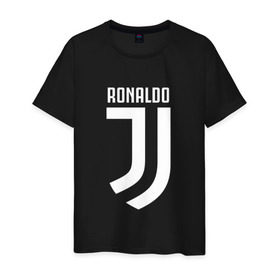 Мужская футболка хлопок с принтом RONALDO JUVE SPORT в Кировске, 100% хлопок | прямой крой, круглый вырез горловины, длина до линии бедер, слегка спущенное плечо. | Тематика изображения на принте: cr7 | fc | клуб | криштиану роналду | роналдо | фк | ювентус