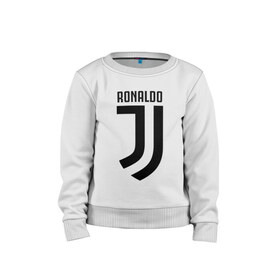 Детский свитшот хлопок с принтом RONALDO JUVE SPORT в Кировске, 100% хлопок | круглый вырез горловины, эластичные манжеты, пояс и воротник | Тематика изображения на принте: cr7 | fc | клуб | криштиану роналду | роналдо | фк | ювентус