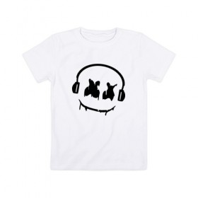 Детская футболка хлопок с принтом Music в Кировске, 100% хлопок | круглый вырез горловины, полуприлегающий силуэт, длина до линии бедер | electronic music | marshmello | маршмеллоу | электронная музыка