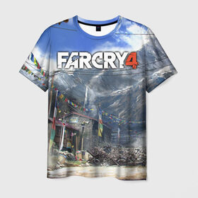 Мужская футболка 3D с принтом Far Cry 4 в Кировске, 100% полиэфир | прямой крой, круглый вырез горловины, длина до линии бедер | action | far cry 4 | армия | гималаи | гирокоптер | мин | мир | открытый | франшиза | ховеркрафт | шутер