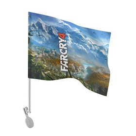Флаг для автомобиля с принтом Far Cry 4 в Кировске, 100% полиэстер | Размер: 30*21 см | Тематика изображения на принте: action | far cry 4 | армия | гималаи | гирокоптер | мин | мир | открытый | франшиза | ховеркрафт | шутер