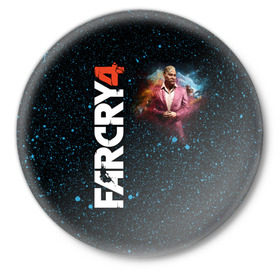 Значок с принтом Пэйган Мин: Far Cry 4 в Кировске,  металл | круглая форма, металлическая застежка в виде булавки | action | far cry 4 | армия | гималаи | гирокоптер | мин | мир | открытый | франшиза | ховеркрафт | шутер