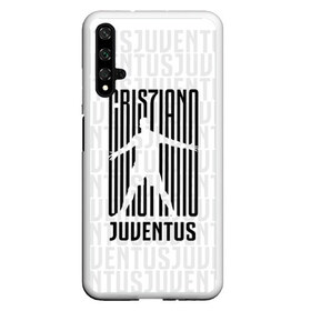 Чехол для Honor 20 с принтом RONALDO JUVE SPORT в Кировске, Силикон | Область печати: задняя сторона чехла, без боковых панелей | club | cr7 | fc | football | ronaldo | sport | криштиану роналду | роналдо | спорт | фк | форма | футбольный клуб | ювентус