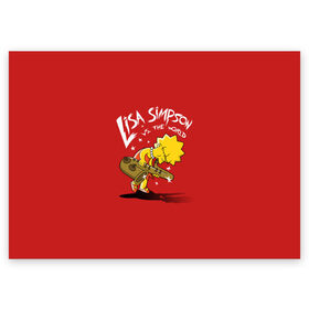 Поздравительная открытка с принтом Лиза Симпсон в Кировске, 100% бумага | плотность бумаги 280 г/м2, матовая, на обратной стороне линовка и место для марки
 | homer | lisa | simpson | simpsons | барт | гомер | лиза | мульт | мультик | мультфильм | симпсон | симпсоны