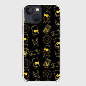 Чехол для iPhone 13 mini с принтом Барт и Гомер в Кировске,  |  | duff | simpsons |  bart |  homer  | барт | гомер | дафф | доска | коллаж | пончик | рогатка | симпсоны | скейт | скейты