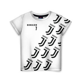 Детская футболка 3D с принтом Personal form Ronaldo в Кировске, 100% гипоаллергенный полиэфир | прямой крой, круглый вырез горловины, длина до линии бедер, чуть спущенное плечо, ткань немного тянется | 7 | cristiano | jeep | juventus | ronaldo | италия | криштиану | роналду | футбол | ювентус