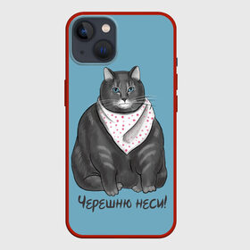 Чехол для iPhone 13 с принтом Черешню неси в Кировске,  |  | еда | кот | кушать | мем | черешня