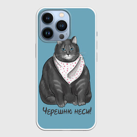 Чехол для iPhone 13 Pro с принтом Черешню неси в Кировске,  |  | еда | кот | кушать | мем | черешня