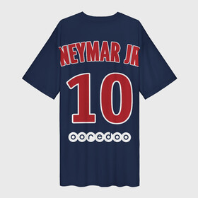 Платье-футболка 3D с принтом Неймар ПСЖ 18 19 в Кировске,  |  | neymar | neymar jr | neymar psg | неймар | неймар псж | псж | футбол