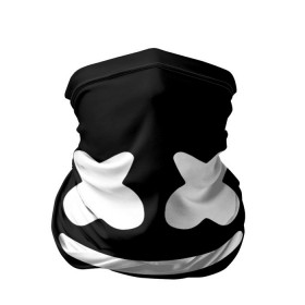 Бандана-труба 3D с принтом Marshmello black в Кировске, 100% полиэстер, ткань с особыми свойствами — Activecool | плотность 150‒180 г/м2; хорошо тянется, но сохраняет форму | dj | dj marshmello | marshmello | клуб | клубная музыка | музыка