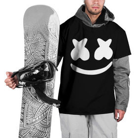 Накидка на куртку 3D с принтом Marshmello black в Кировске, 100% полиэстер |  | dj | dj marshmello | marshmello | клуб | клубная музыка | музыка