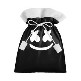 Подарочный 3D мешок с принтом Marshmello black в Кировске, 100% полиэстер | Размер: 29*39 см | dj | dj marshmello | marshmello | клуб | клубная музыка | музыка