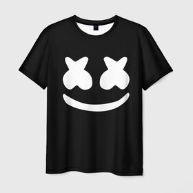 Мужская футболка 3D с принтом Marshmello black в Кировске, 100% полиэфир | прямой крой, круглый вырез горловины, длина до линии бедер | dj | dj marshmello | marshmello | клуб | клубная музыка | музыка