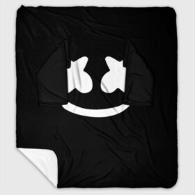 Плед с рукавами с принтом Marshmello black в Кировске, 100% полиэстер | Закругленные углы, все края обработаны. Ткань не мнется и не растягивается. Размер 170*145 | dj | dj marshmello | marshmello | клуб | клубная музыка | музыка