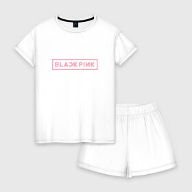 Женская пижама с шортиками хлопок с принтом BlackPink в Кировске, 100% хлопок | футболка прямого кроя, шорты свободные с широкой мягкой резинкой | 
