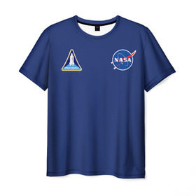 Мужская футболка 3D с принтом NASA в Кировске, 100% полиэфир | прямой крой, круглый вырез горловины, длина до линии бедер | shuttle | space | аполлон | галактика | джемини | космонав | космос | наса | скайлэб | сша | шаттл nasa