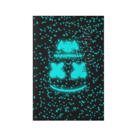 Обложка для паспорта матовая кожа с принтом MARSHMELLO в Кировске, натуральная матовая кожа | размер 19,3 х 13,7 см; прозрачные пластиковые крепления | dj | marshmello | клубная музыка | маршмелло | музыка | музыкант
