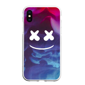 Чехол для iPhone XS Max матовый с принтом MARSHMELLO в Кировске, Силикон | Область печати: задняя сторона чехла, без боковых панелей | dj | marshmello | клубная музыка | маршмелло | музыка | музыкант