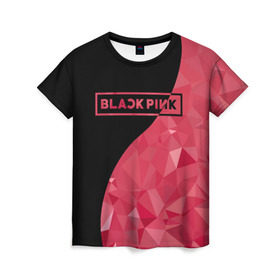 Женская футболка 3D с принтом BLACKPINK в Кировске, 100% полиэфир ( синтетическое хлопкоподобное полотно) | прямой крой, круглый вырез горловины, длина до линии бедер | black  pink | blackpink | jennie | jisoo | k pop | lalisa | группа | инь янь | к поп | корейская группа | розовый | черный